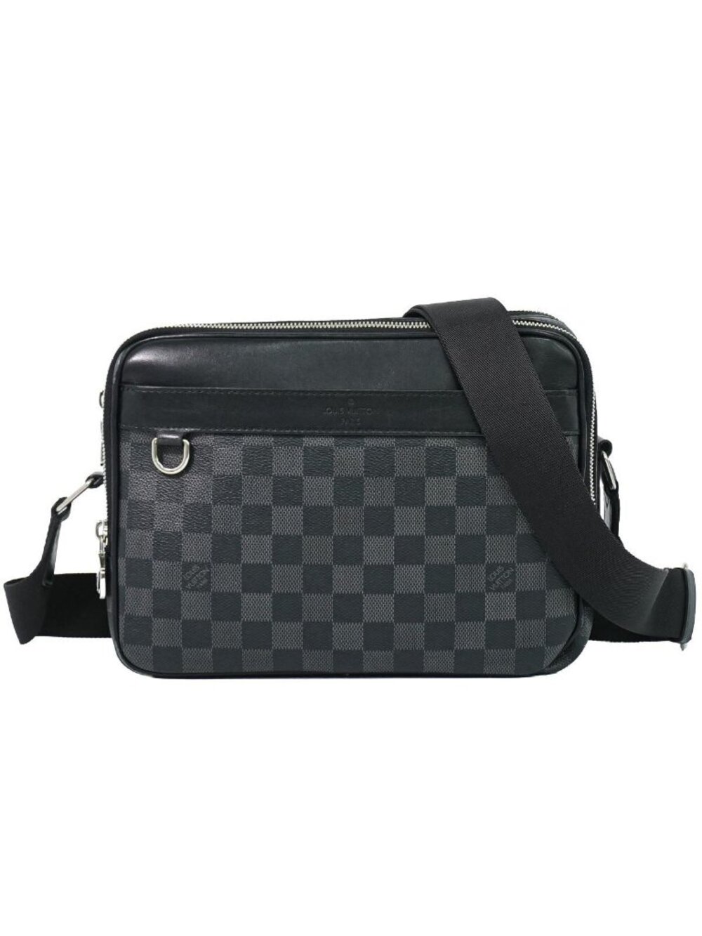 Louis Vuitton LV Trocadero Messenger PM Damier Graphite Shoulder Bag Black Gray